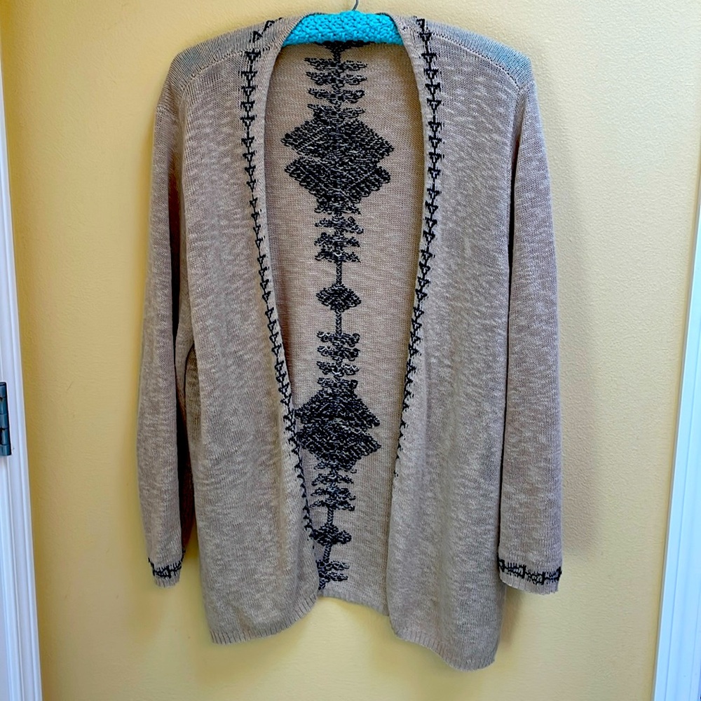 J Jill light Navajo Aztec Cardigan sweater